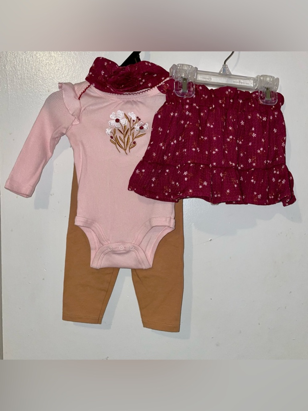 3/6m Baby Girl Outfit with Bow